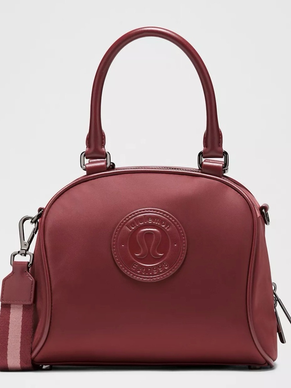 Lululemon Wine Burgundy Structured Bowler Crossbody Tote Bag - Picture 10 of 10